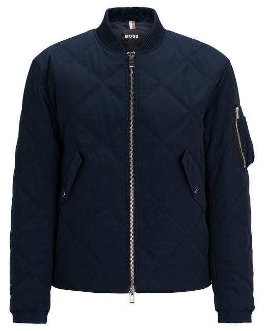 Boss diamond-quilted bomber jacket