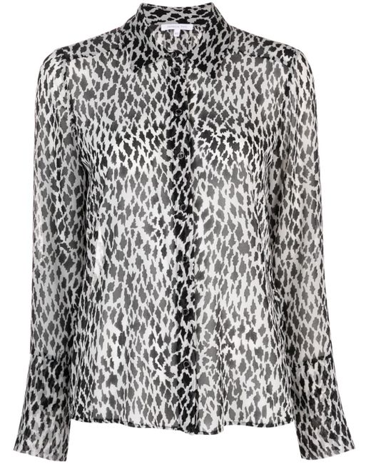 Patrizia Pepe patterned classic-collar georgette shirt