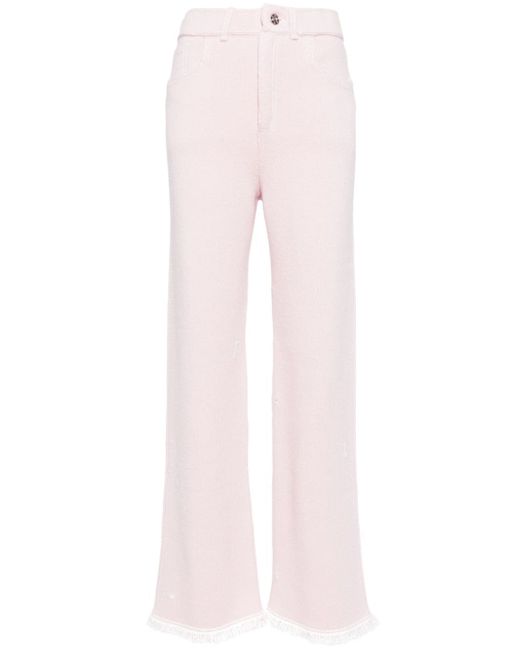 Barrie wide-leg knitted trousers