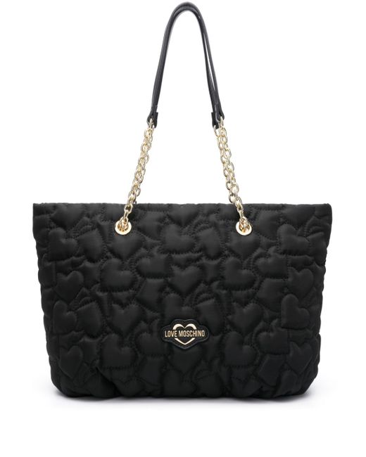 Love Moschino logo-lettering quilted shoulder bag