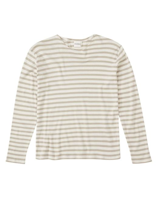 Closed striped long-sleeve T-shirt