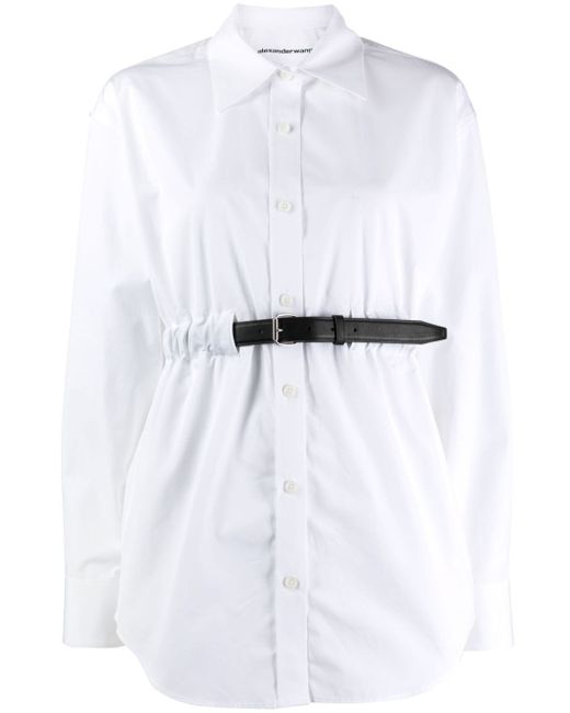 Alexander Wang belted cotton tunic shirt