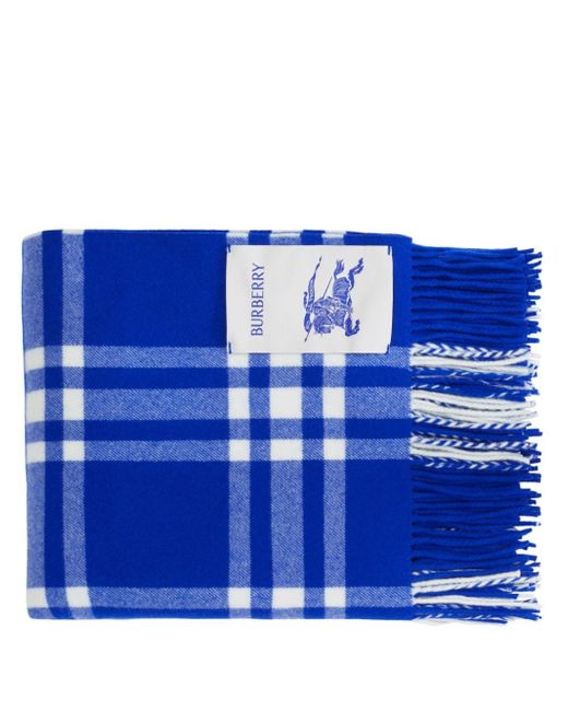 Burberry check-pattern fringed blanket