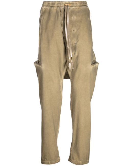 Boris Bidjan Saberi drawstring-waist cotton-blend drop-crotch trousers