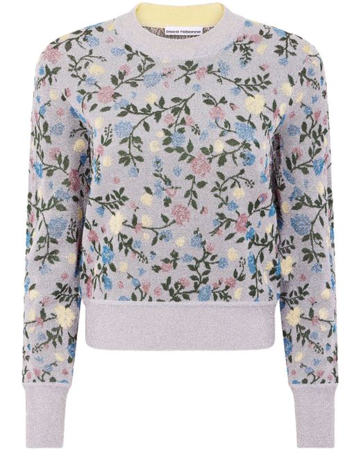 Rabanne floral-jacquard jumper