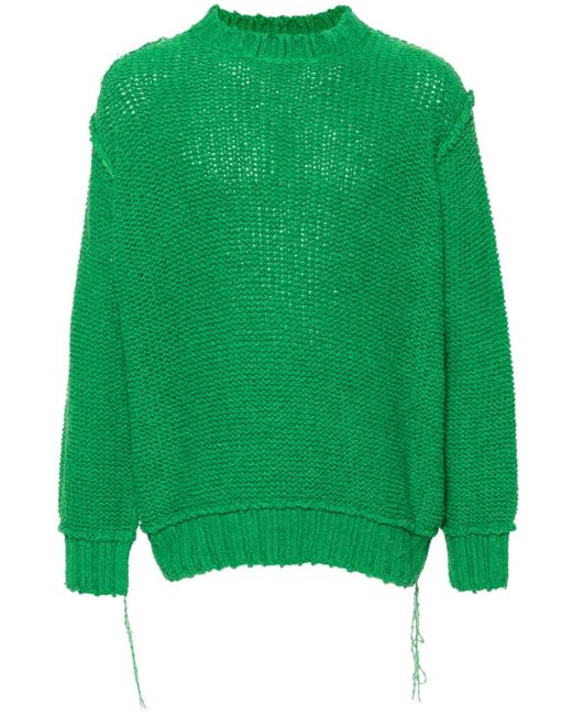Sacai exposed-seams open-knit jumper