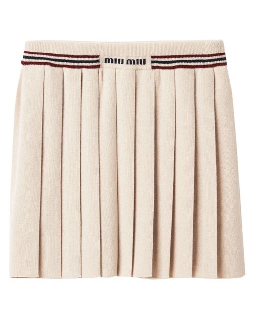 Miu Miu pleated knitted miniskirt
