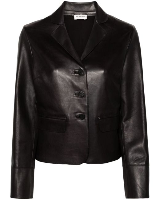 P.A.R.O.S.H. single-breasted cropped leather blazer