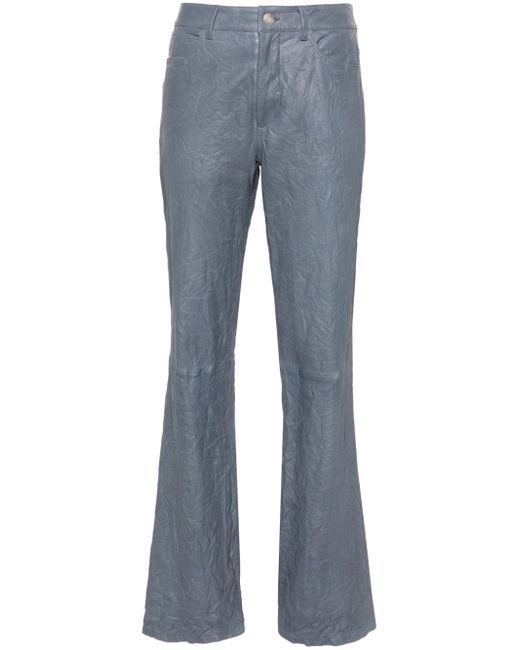Zadig & Voltaire straight-leg crinkled-leather trousers