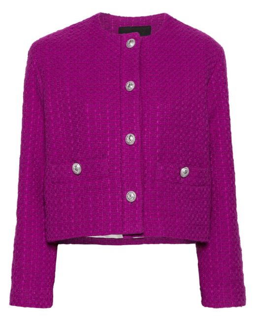Maje button-fastening tweed jacket