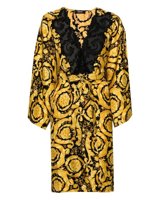 Versace Barocco-print silk robe