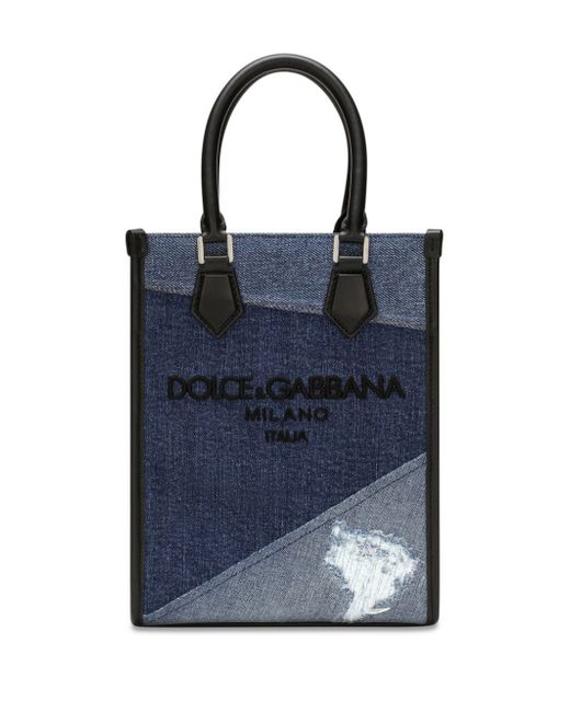 Dolce & Gabbana patchwork-detailing cotton-blend tote bag