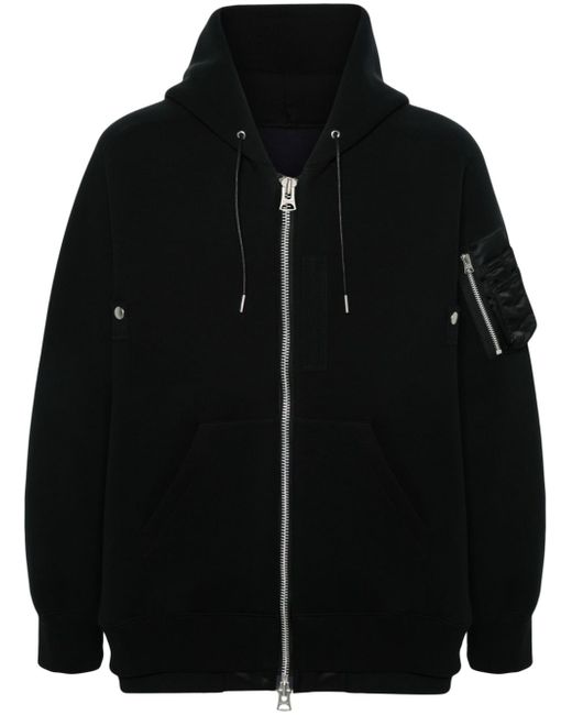 Sacai layered zipped hoodie