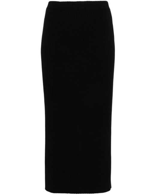 Allude ribbed-knit midi skirt