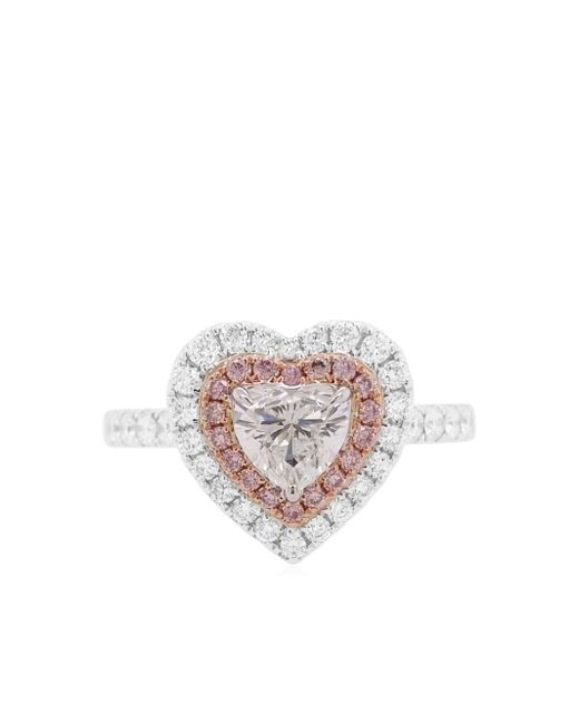 HYT Jewelry 18kt white and rose gold heart-shaped diamonds ring