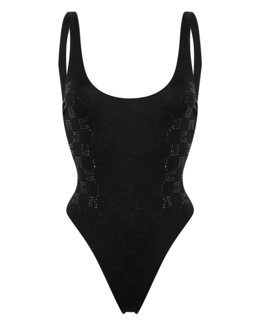 Elisabetta Franchi rhinestone-embellished monogram swimsuit
