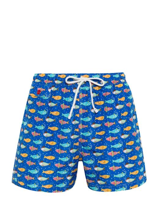 Kiton fish-print swim shorts