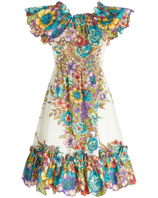 Etro floral-print off-shoulder dress