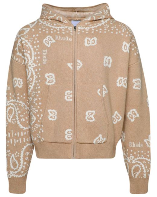 Rhude Bandana knit zip-front hoodie