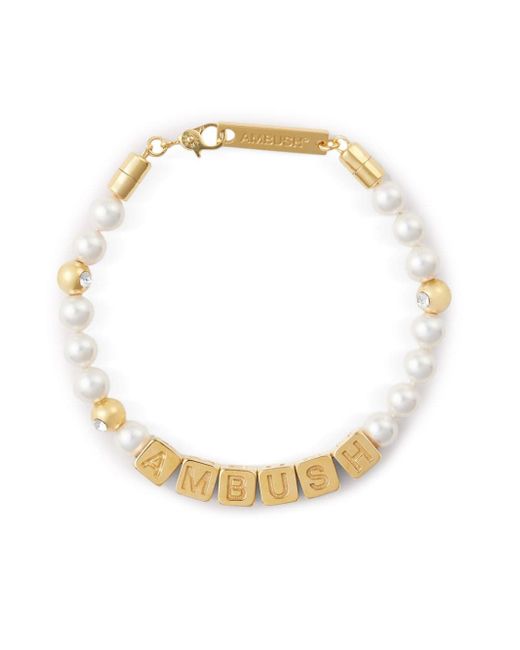 Ambush Letterblock pearl-embellished bracelet