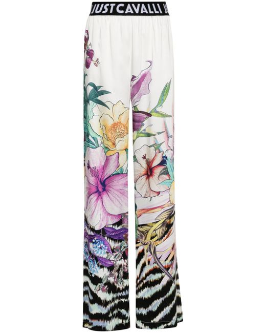 Just Cavalli floral-print straight trousers