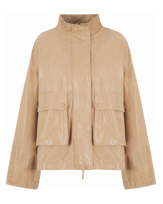 Emporio Armani cargo-pocket leather jacket