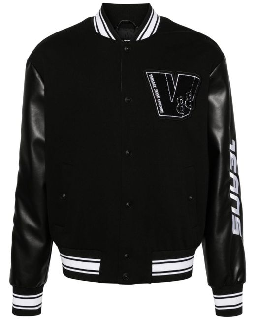 Versace Jeans Couture logo-patch cotton bomber jacket