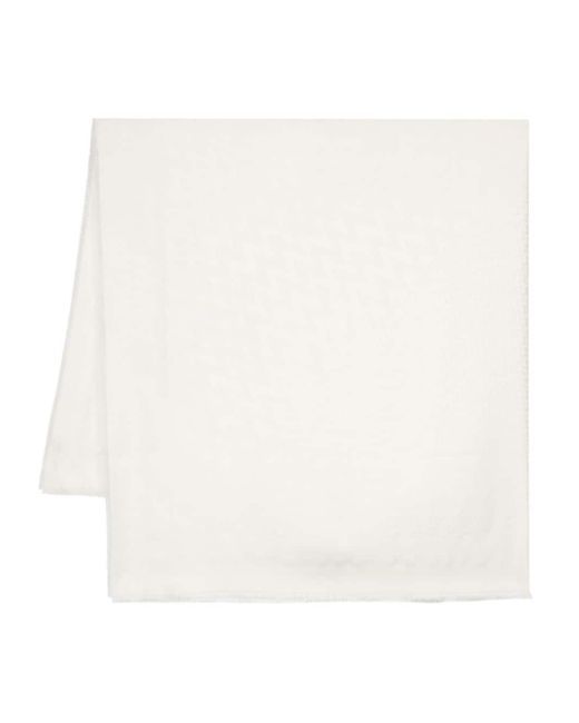 Lanvin jacquard-logo silk-blend scarf
