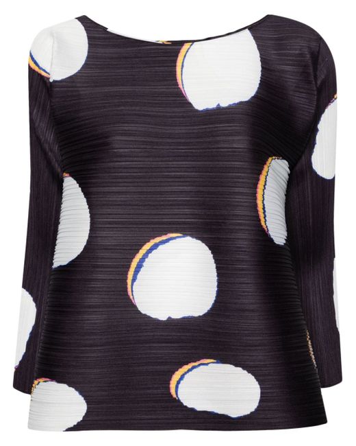 Pleats Please By Issey Miyake Bean Dots-print pleated blouse