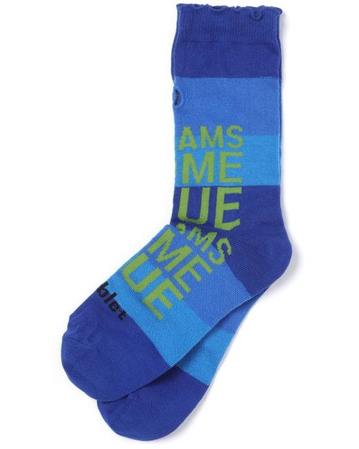 Doublet slogan-print striped socks