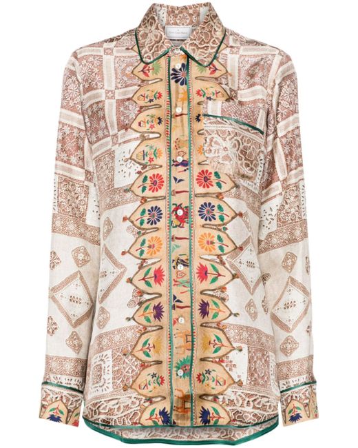 Pierre-Louis Mascia Aloe patterned shirt