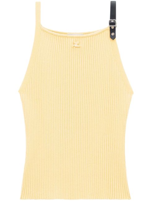 Courrèges buckle-detail ribbed tank top