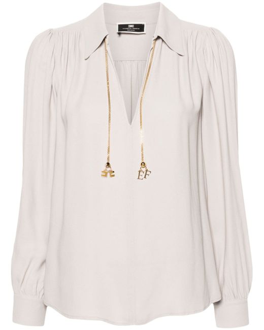 Elisabetta Franchi chain-detail georgette blouse