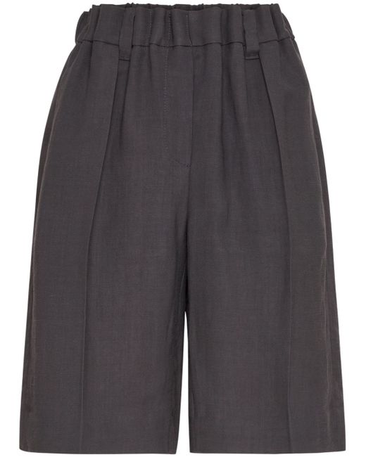 Brunello Cucinelli knee-length linen-blend shorts