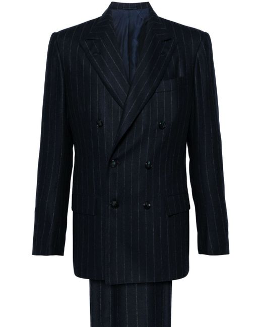 Kiton striped double-breasted suit