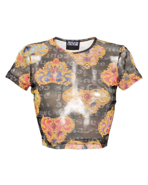 Versace Jeans Couture Heart Couture-print crop top