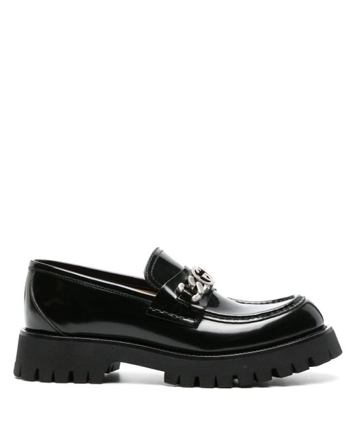 Gucci Interlocking G-chain leather loafers