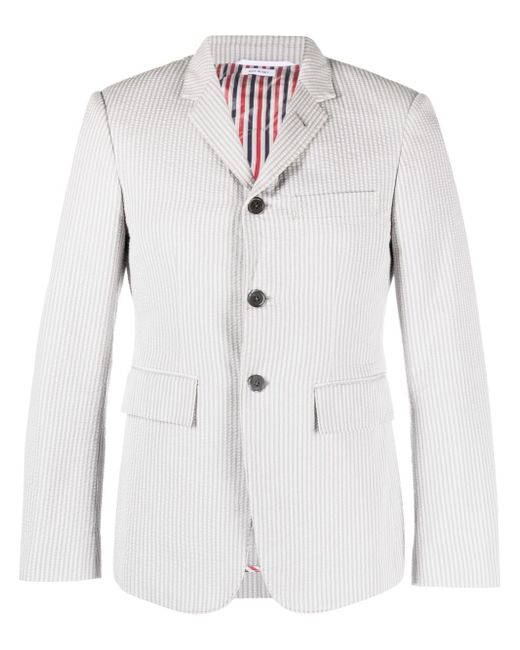 Thom Browne stripe-print seersucker cotton blazer