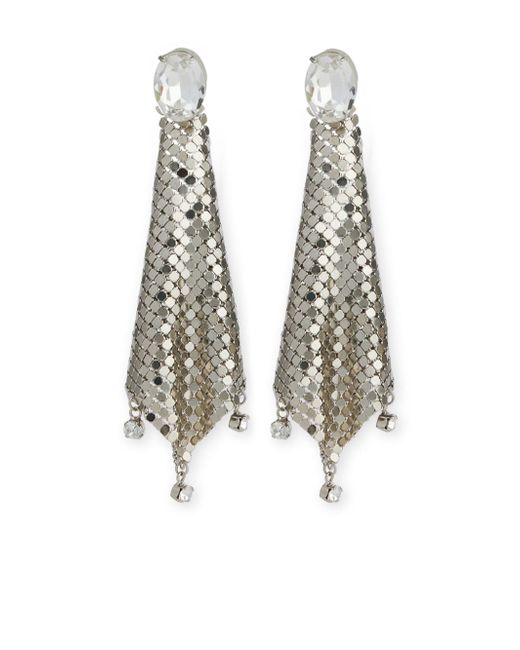 Rabanne crystal-embellished chainmail drop earrings