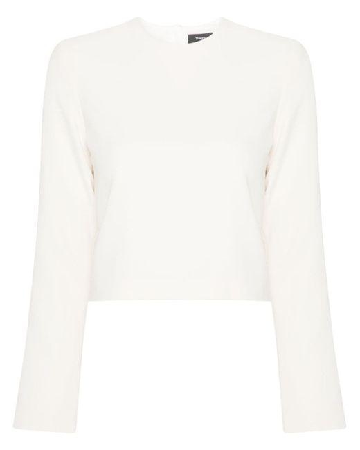 Theory zip-up cropped blouse