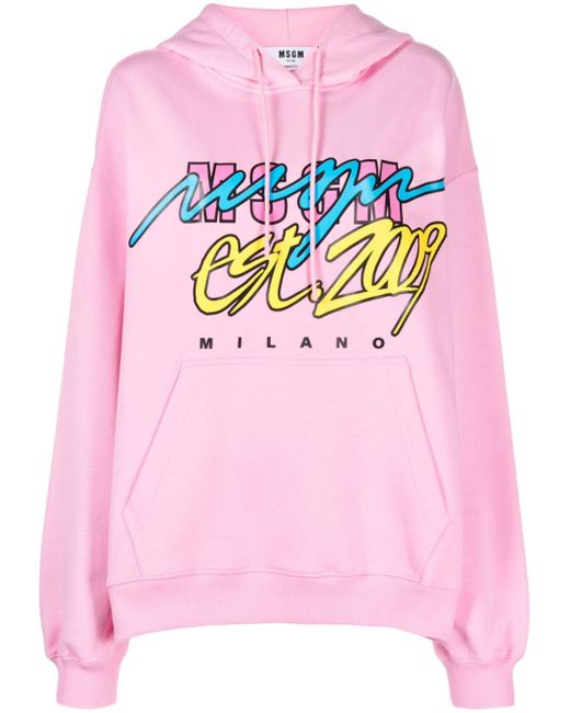 Msgm graphic-print jersey hoodie