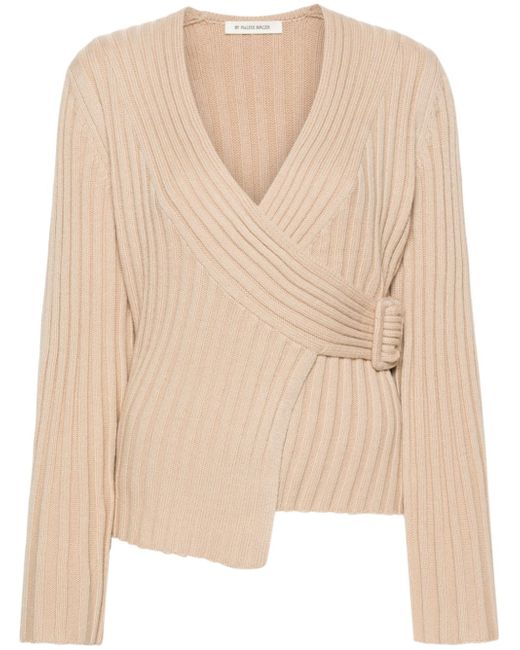 By Malene Birger chunky-ribbed wrap top