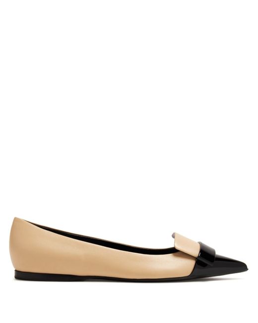 Sergio Rossi two-tone leather ballerina shoes
