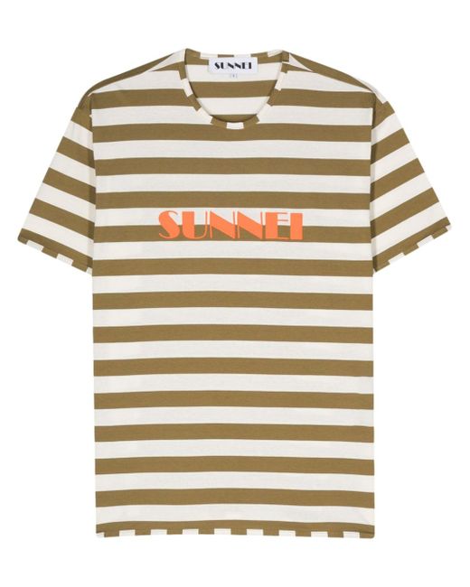 Sunnei logo-printed striped T-shirt