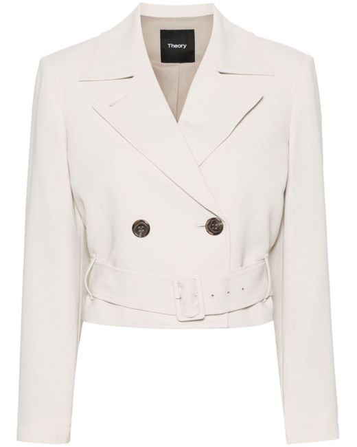 Theory double-breasted cropped trench coat