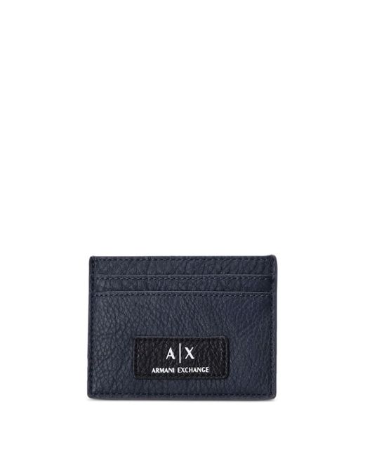 Armani Exchange logo-patch grained cardholder