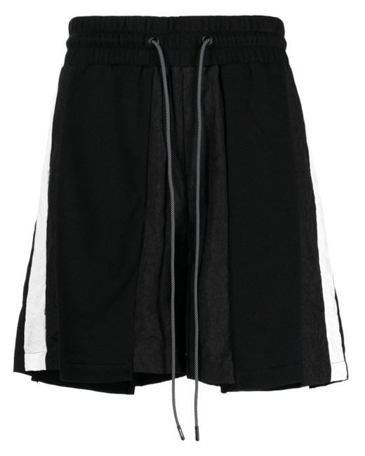 Mostly Heard Rarely Seen striped panelled cotton track shorts