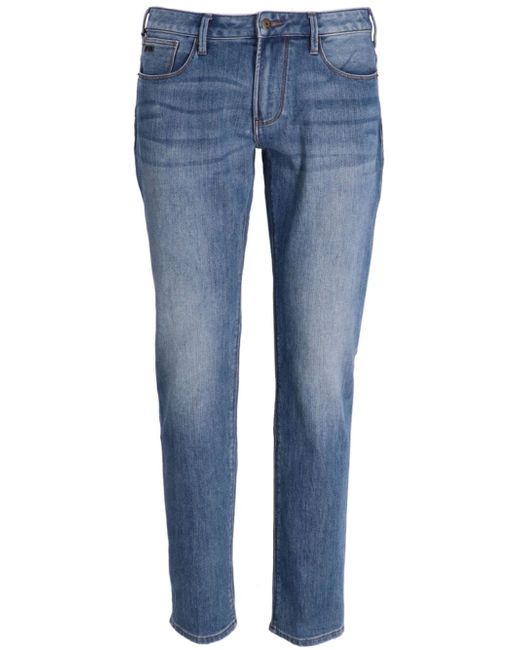 Emporio Armani washed straight-leg jeans