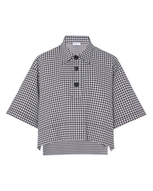 Rosetta Getty gingham-check cropped polo shirt