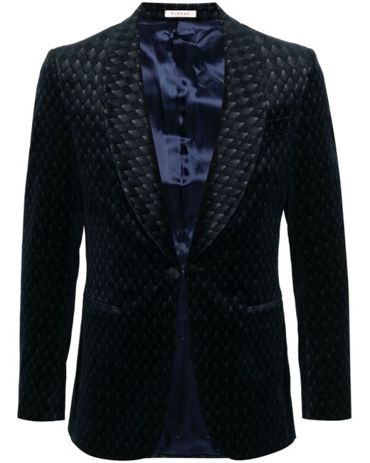 Fursac geometric-jacquard velvet tuxedo jacket